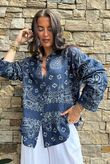 Cala Cushion Cotton Bandana Relaxed Shirt Navy